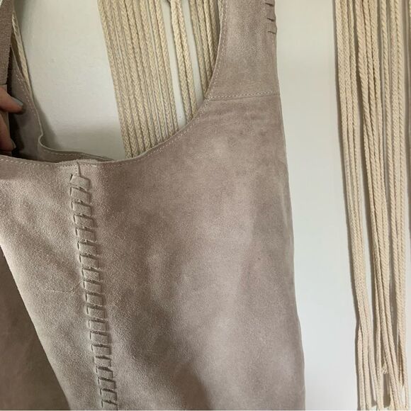 HAUTE HIPPIE Festival Hobo Suede Leather Bag Set Taupe - Picture 4 of 16